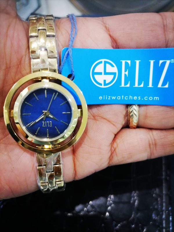 Eliz Elegant Gold & Blue Women's Watch