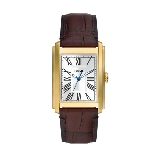FOSSIL Carraway Three-Hand Brown Croco Leather Watch