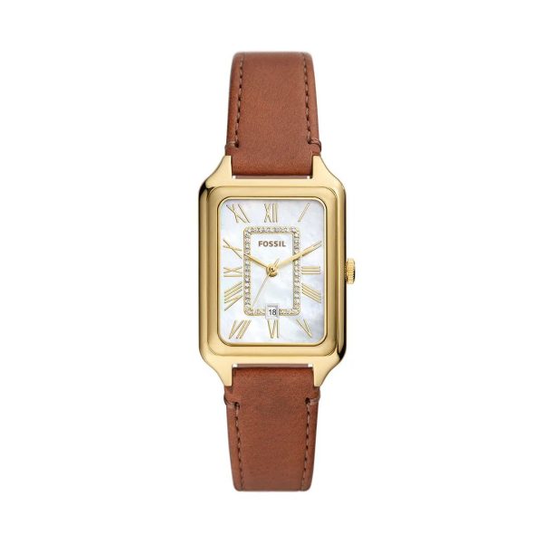 FOSSIL Raquel Women's Three-Hand Date Medium Brown Leather Watch