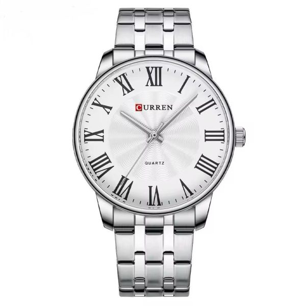 Curren 2022 Men's Stainless Steel Blue Dail Quartz wrist Watch with Roman numerals